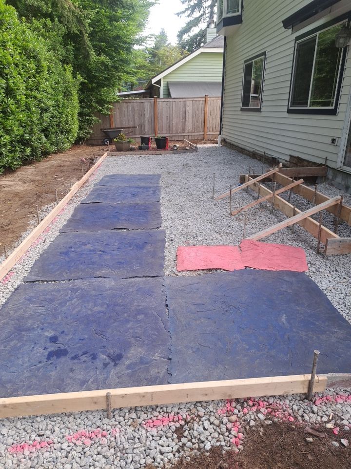 Luo | Colored Stamped Concrete Patio by Jireh Asphalt & Concrete Inc 