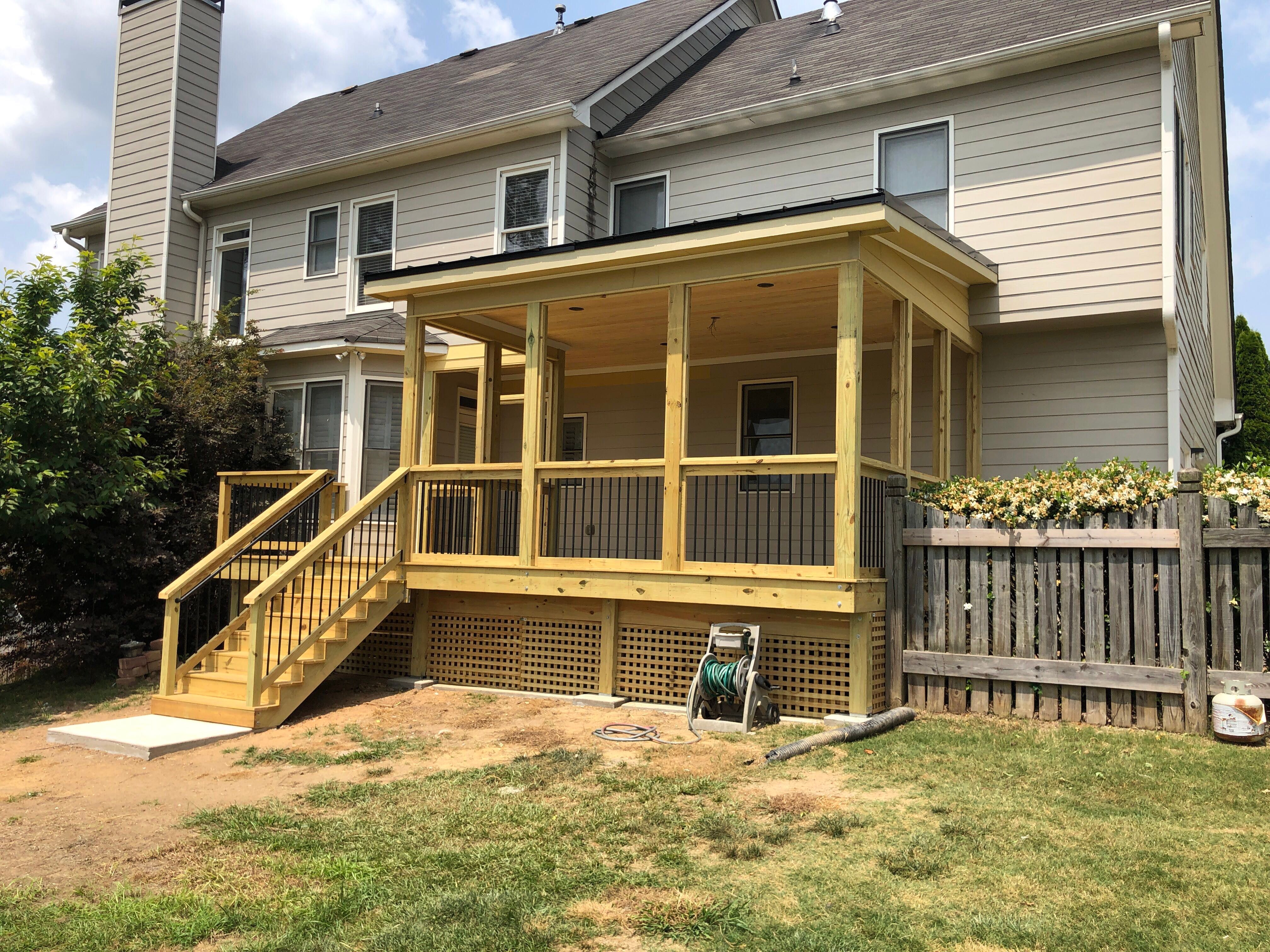Screened-In Porch and Elevated Deck Construction in Acworth by Swift Home Renovations 