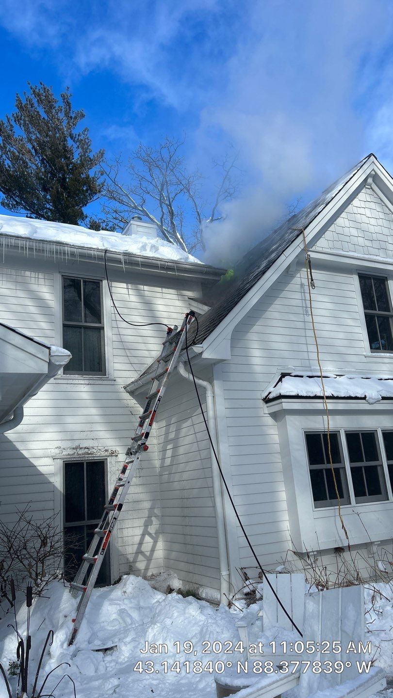 Roof Snow And Ice Dam Removal using Steamer by Stendahl Services