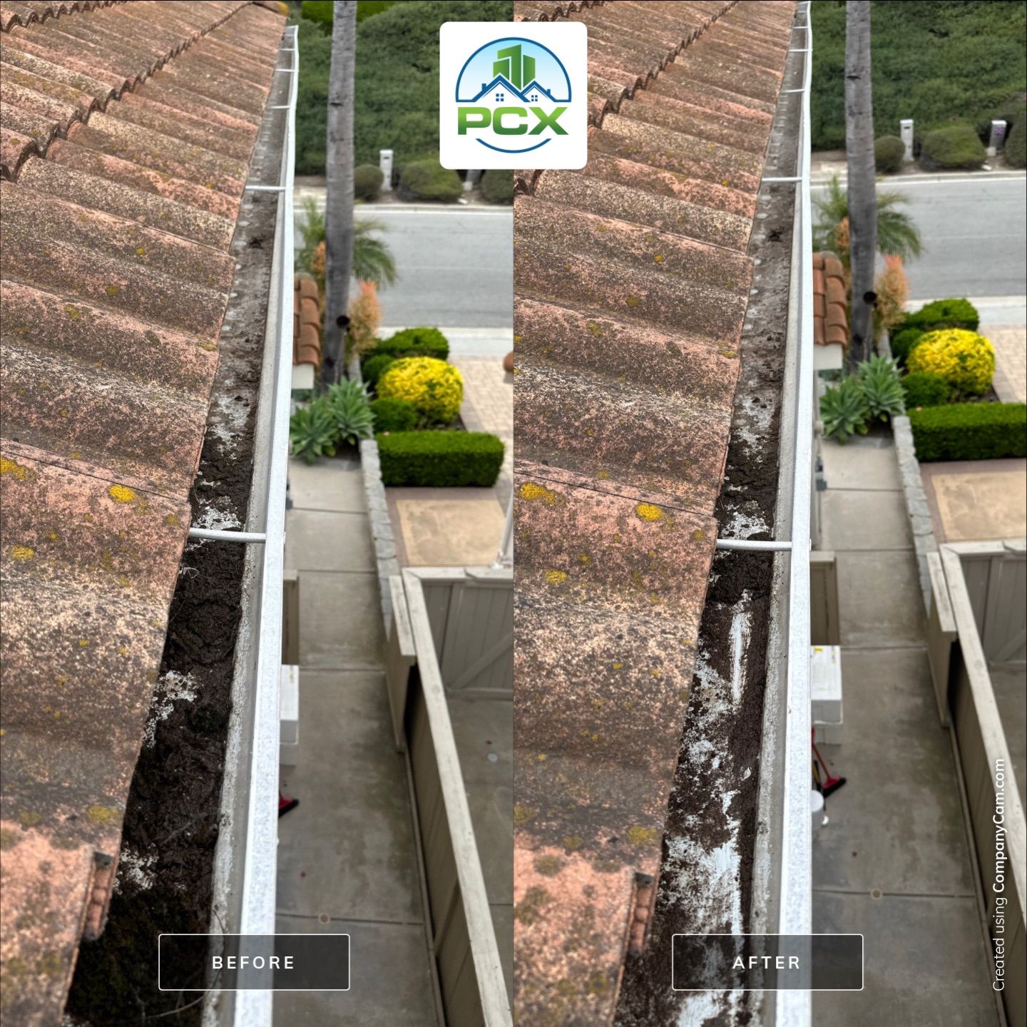 Orange County gutter cleaning using a vacuum by Property Cleaning Experts, LLC