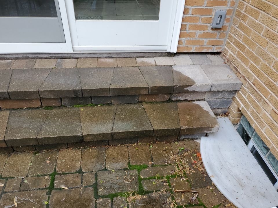 Brick paver clean, sand and seal.  using Polysweep polymeric sand by Northern Power Washing LLC.
