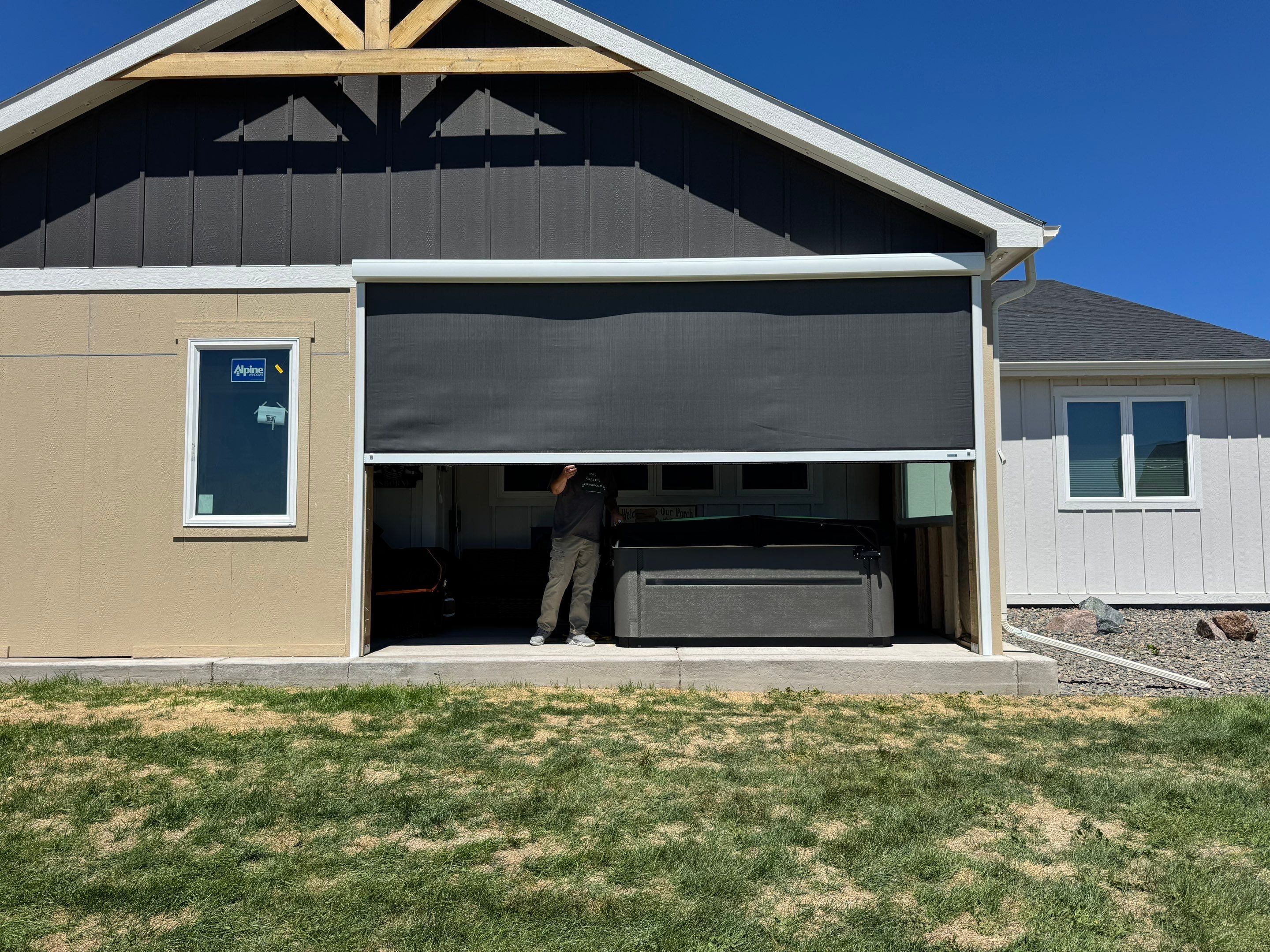 Exterior All-Weather Screen Installation for Cheyenne Residential Patio by Outdoor Solutions Colorado