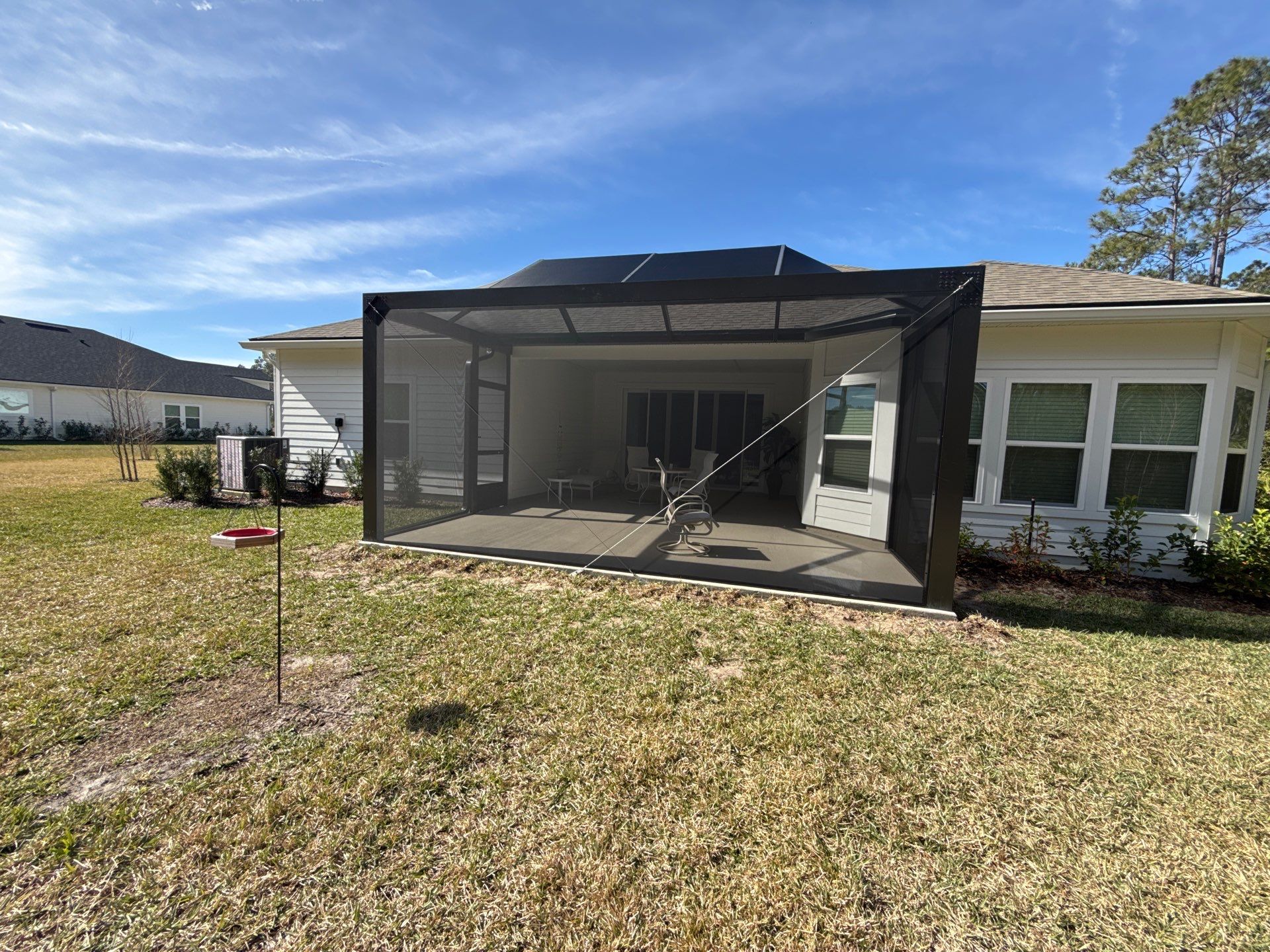 Gable screen enclosure w/ultraview + concrete by Courtesy screening