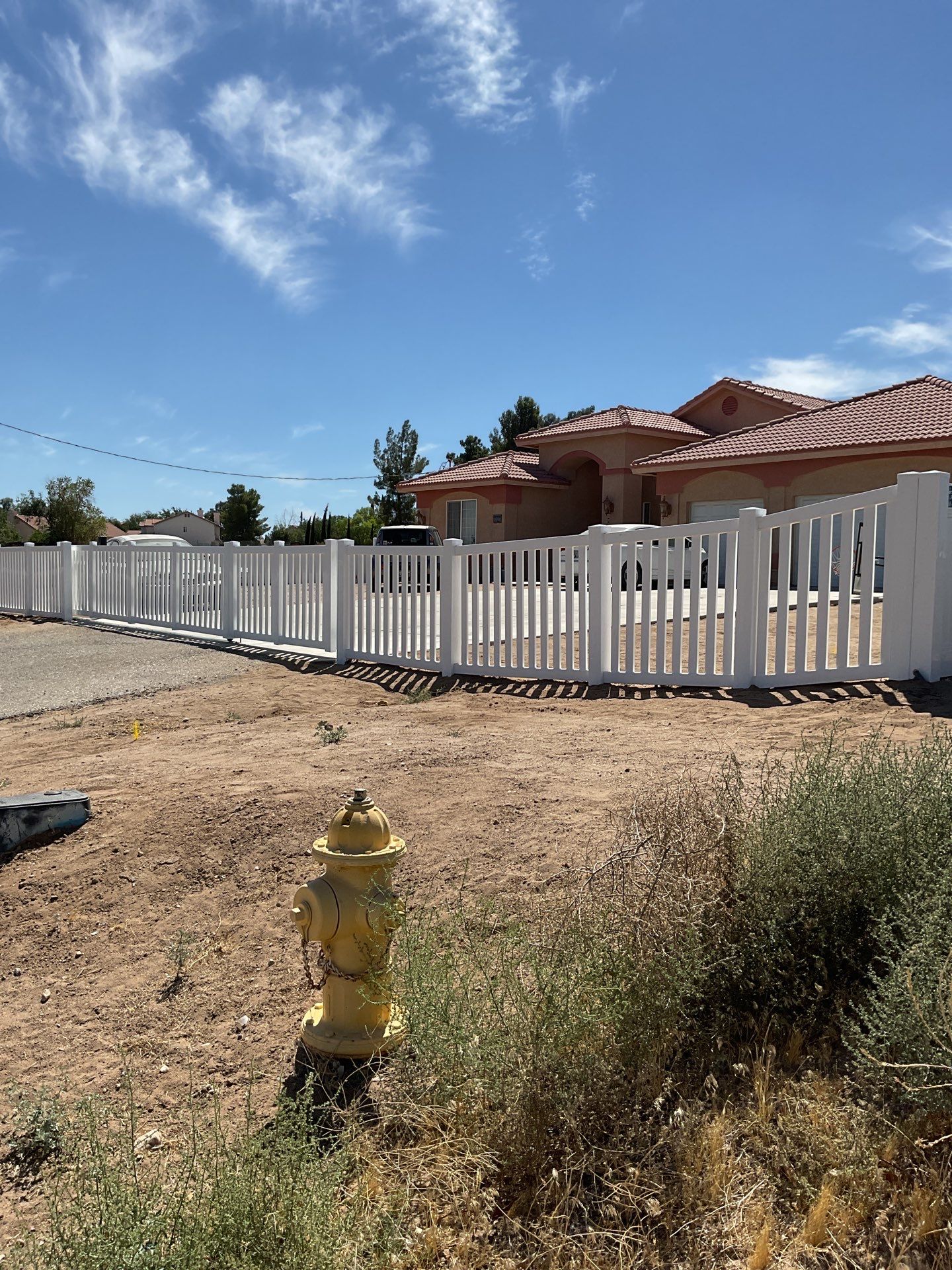 Fence Installation using vinyl pickett by Fence Guys Inc.