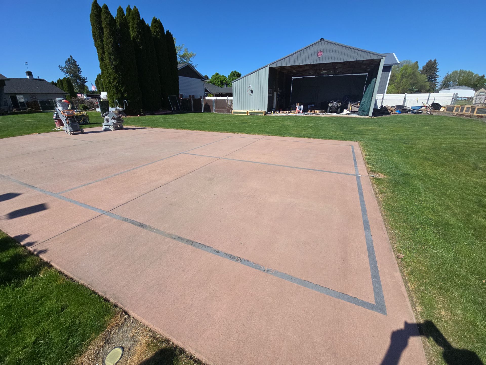 Sports Court Transformation using Ocean Hybrid by Croc Coatings, LLC