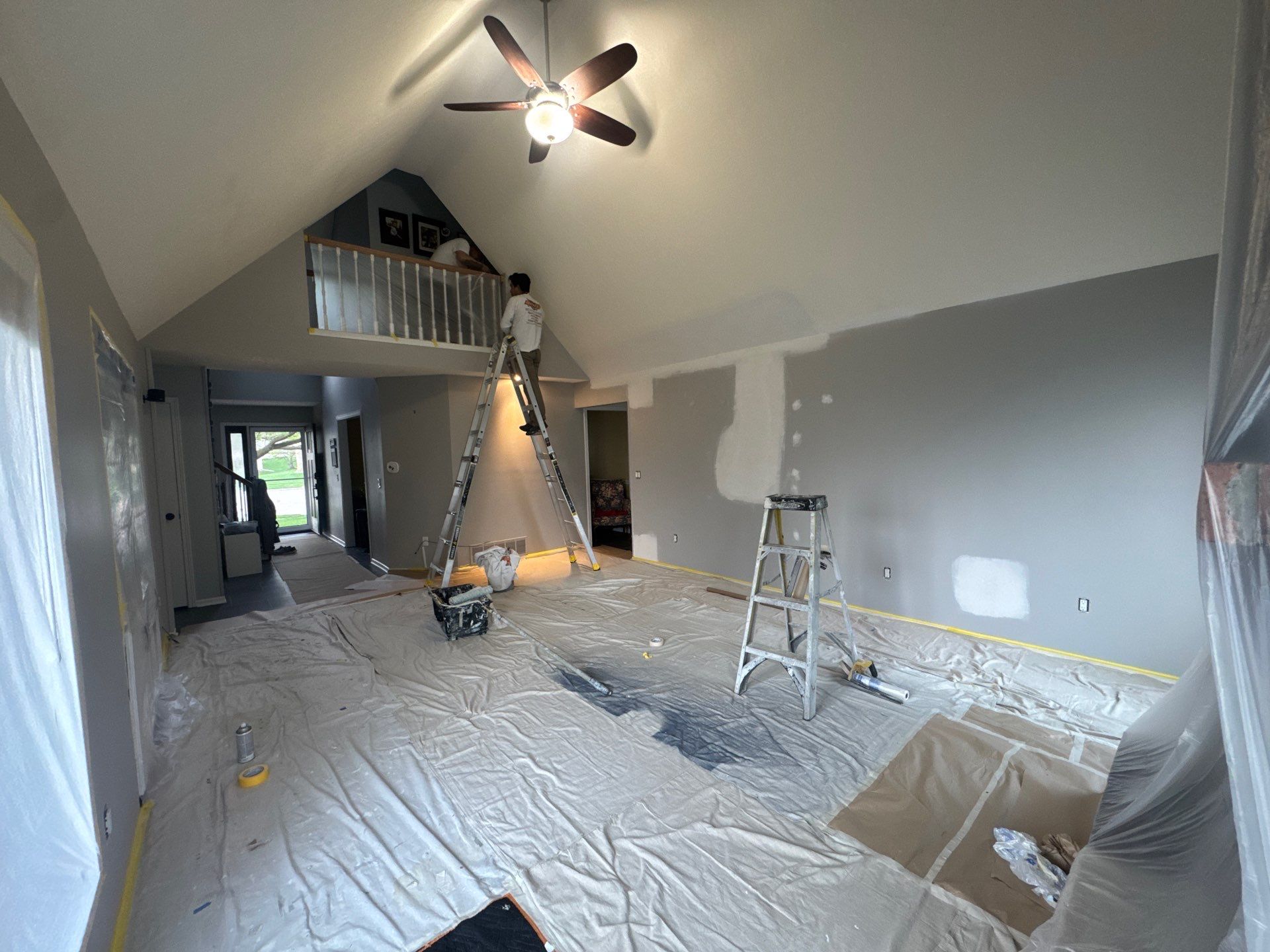 Residential Interior Repaint Walls After Drywall Work Done by Midwest Paint LLC