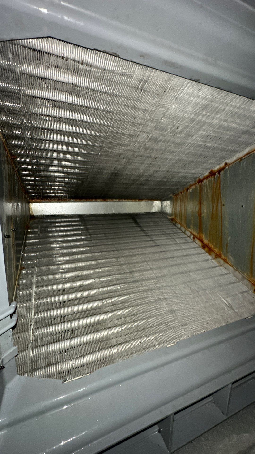 Air Duct Cleaning and Suspect Growth Removal Before and After Video/Photos Removal of mechanical component. by All Seasons Air Duct Cleaning 