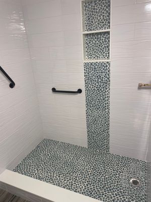 Sleek bathroom shower remodel