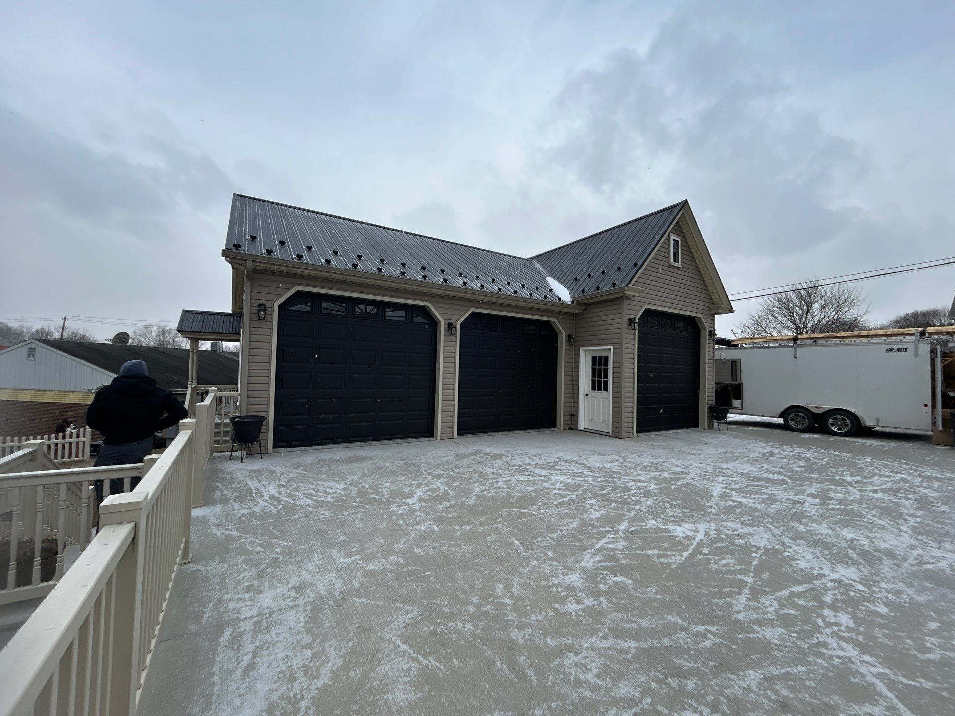 Textured Black Meal Roof by Esh Builders