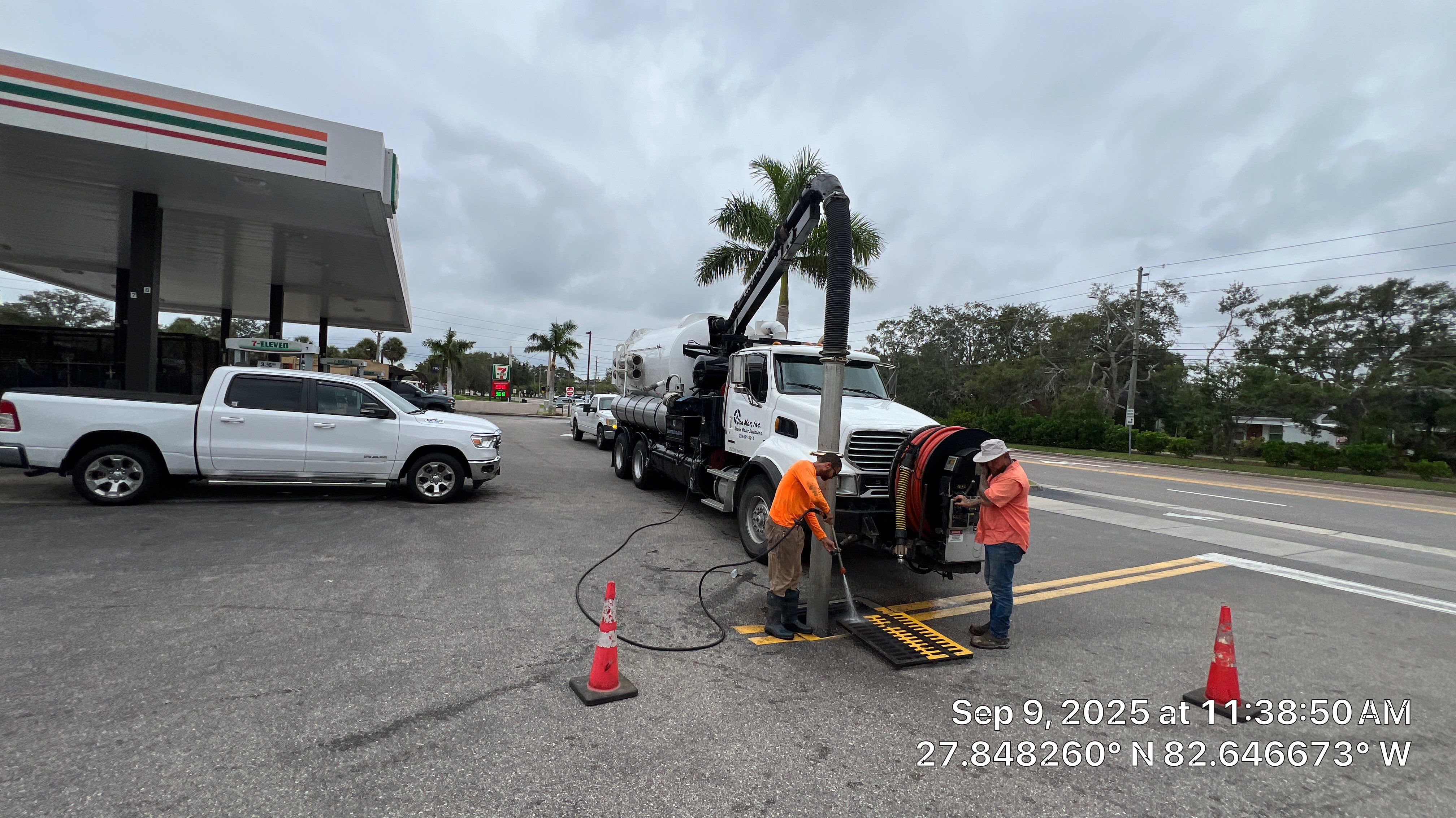 St. Petersburg 7-Eleven Stormwater System Cleaning by Don Mar, Inc. Storm Water Solutions