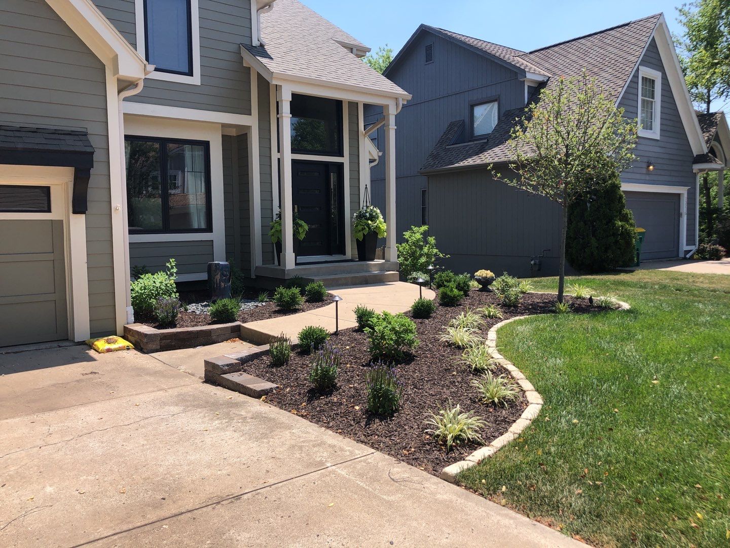 Front Yard Landscape by LAND ESCAPES LLC