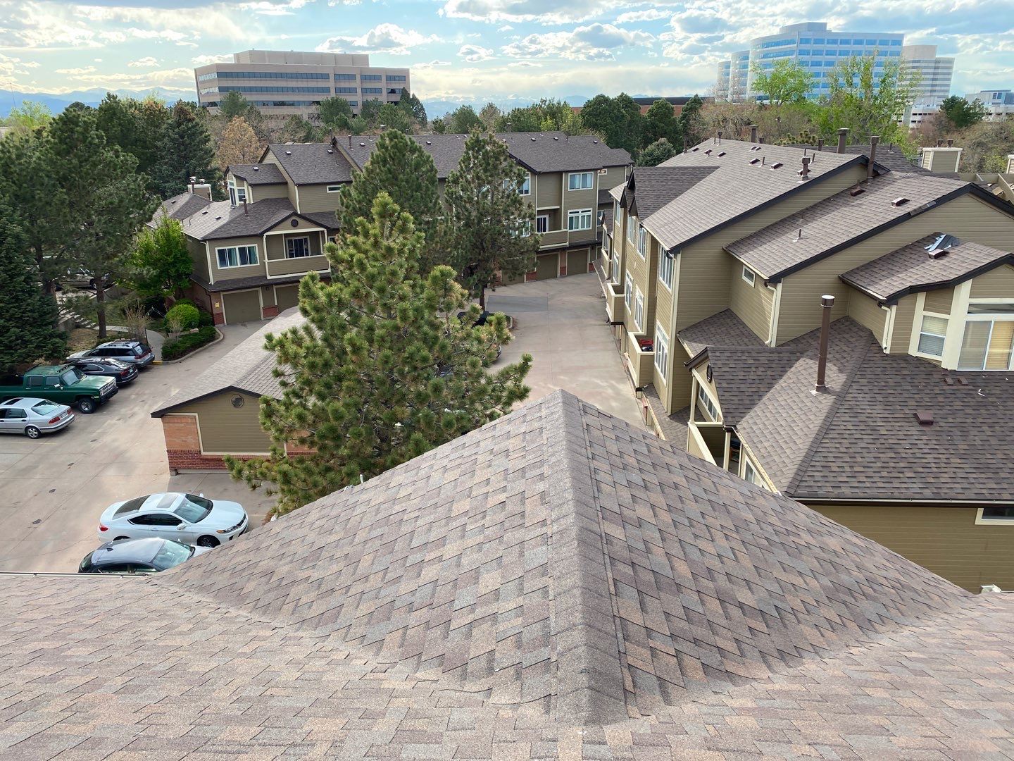 Commercial Roofing Installation using Owens Corning TruDefinition Duration STORM - Teak by A to Z Roofing