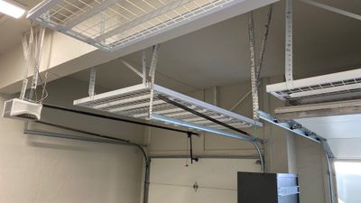 Andrea J. upgrades garage with an overhead ceiling rack! 