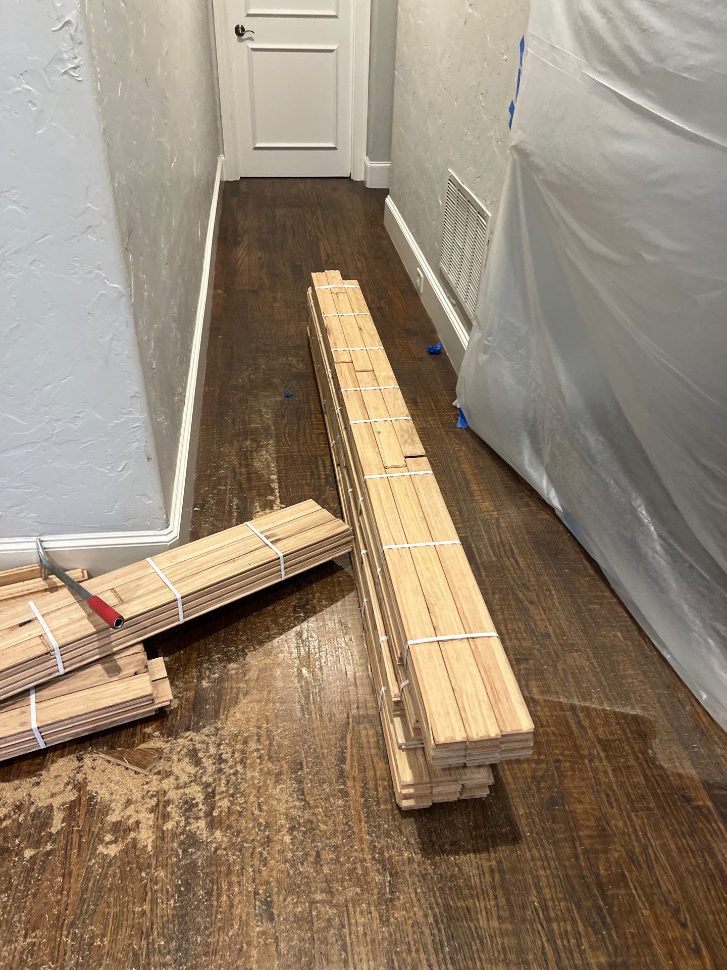 In Progress - Repairing wet Hardwood Floors in Colleyville by Bernard Hardwood Floors