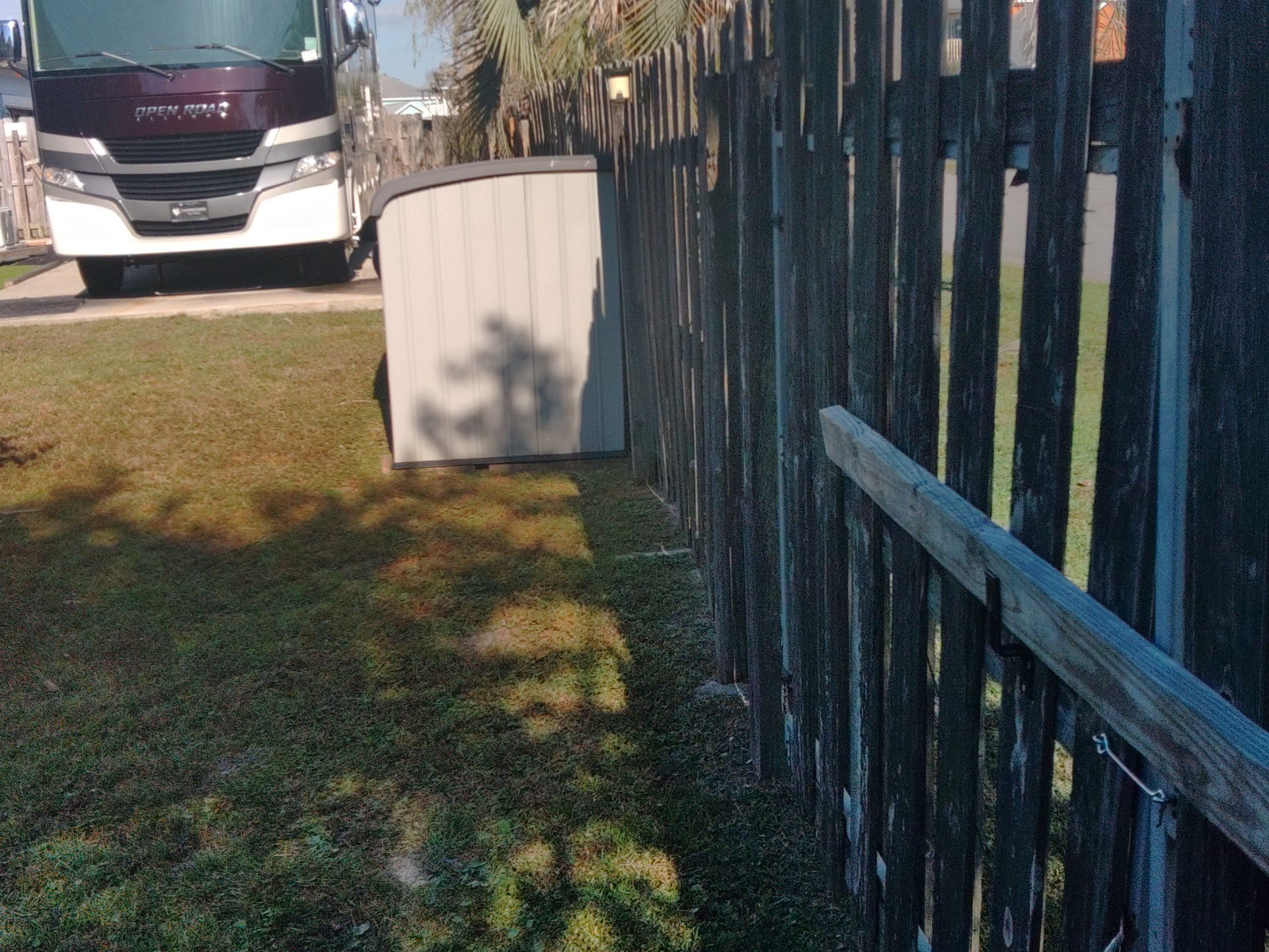 6' WOOD PRIVACY WITH 14' DOUBLE DRIVE GATE using PRESSURE TREATED PINE by Hip Square Fence Inc.