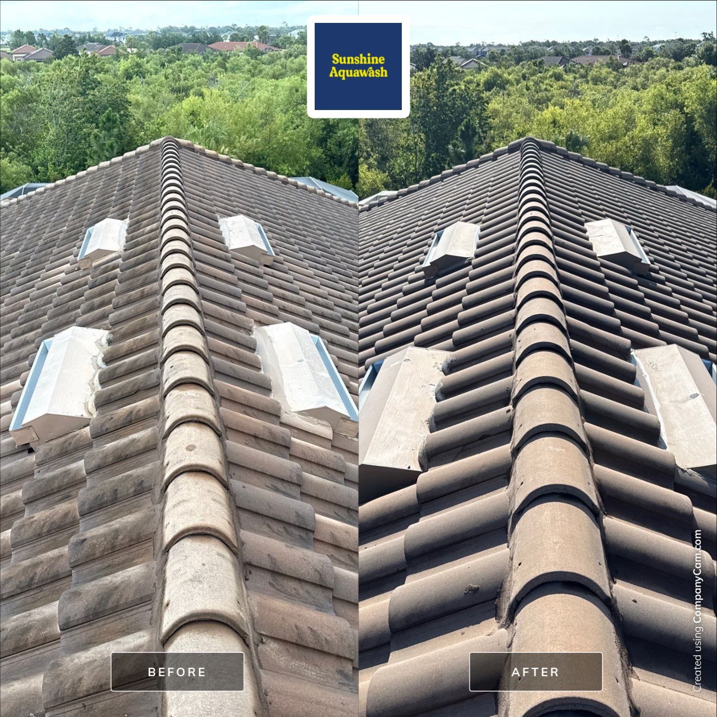 Concrete Tile Roof, Paver Driveway & Lanai Cleaning – Artisan Lakes Esplanade, Palmetto, FL by Sunshine AquaWash