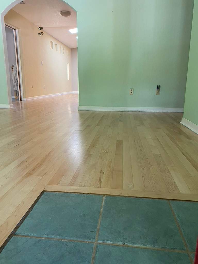 Former Gym Floors Refinished in Newcastle Residential Home by Footprints Floors South Sacramento