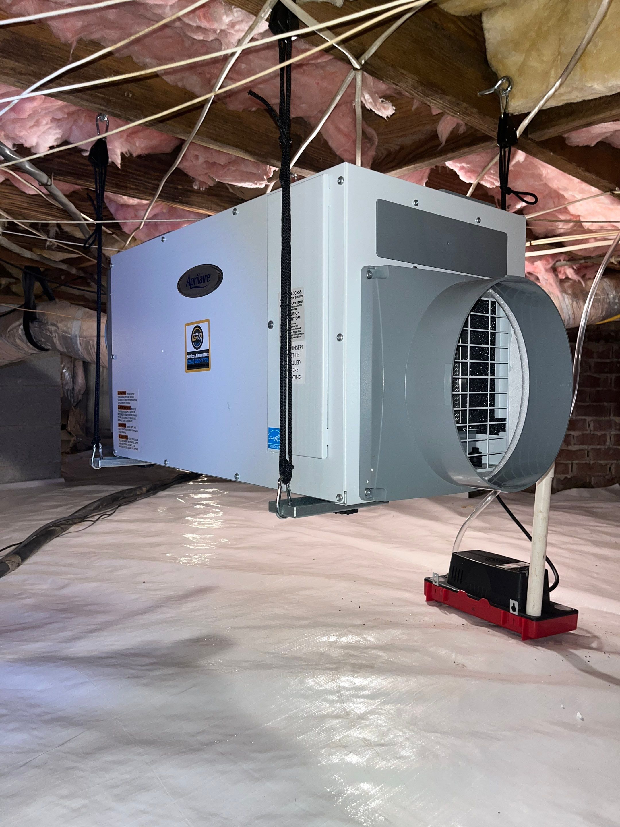 Dehumidifier and Moisture Barrier install with Structural repairs. by Impact Crawlspace