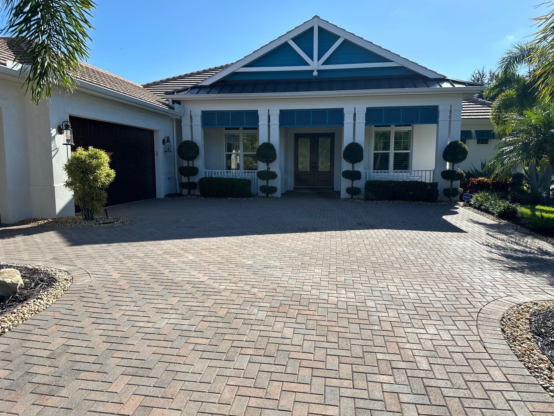 Paver Driveway Cleaning in Winding River Community, Bradenton, FL by Sunshine AquaWash