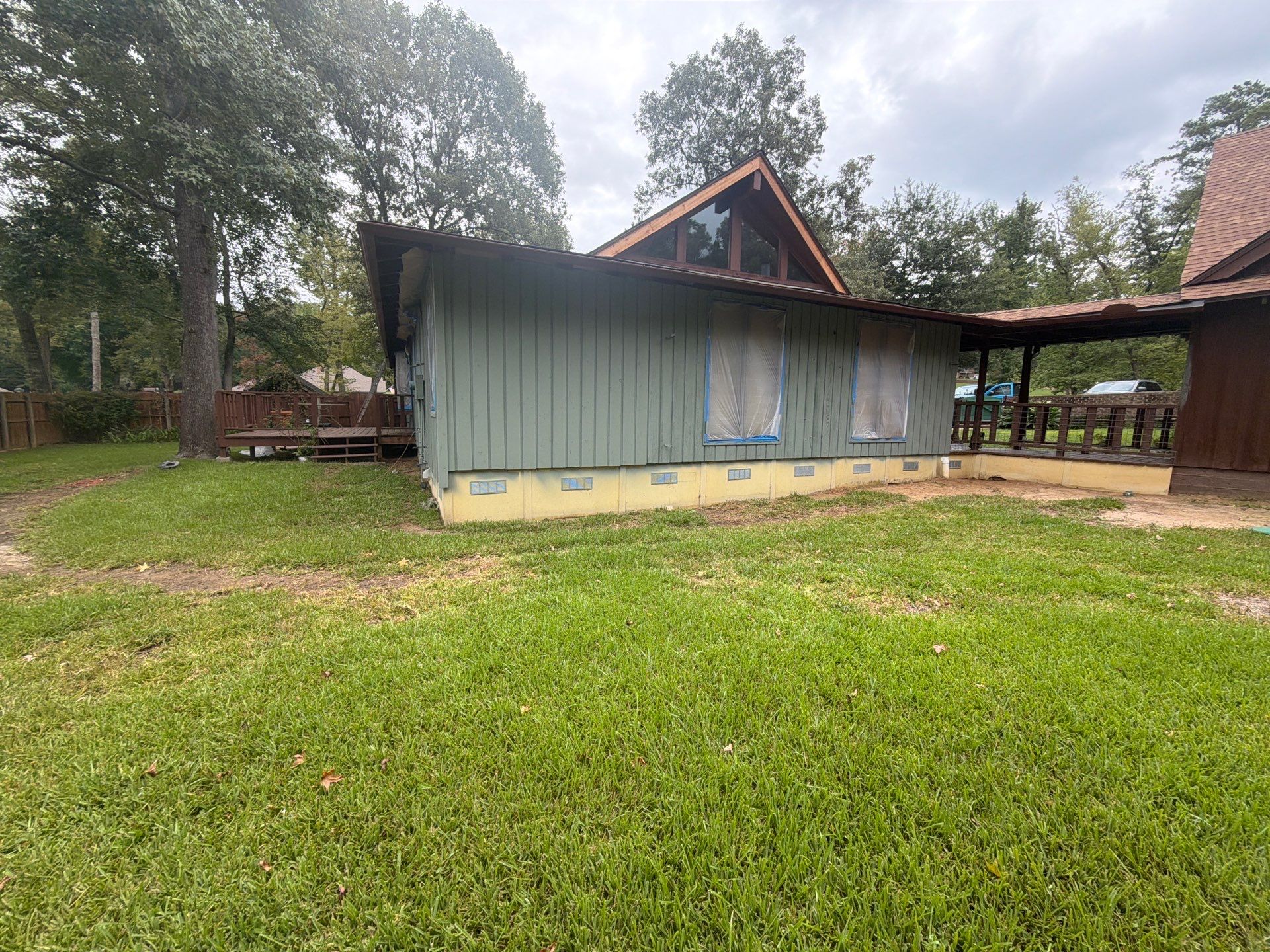 Careful Stain Work & Fresh Color on Unique Property Tyler, TX by Quality Coats Painting