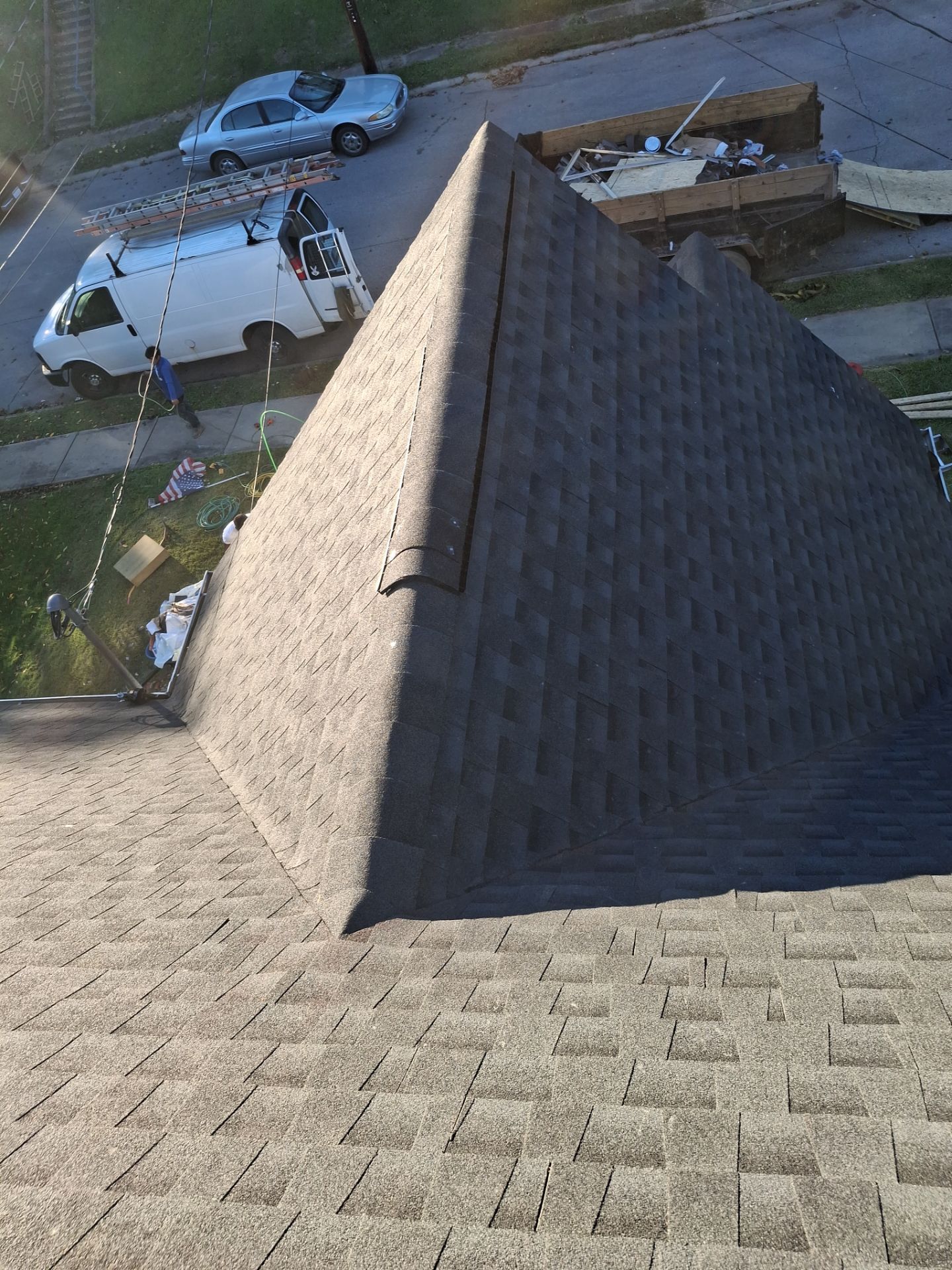 Residential Roofing Installation using GAF Timberline HDZ Charcoal by Rainstoppers Roofing