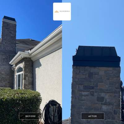 Chimney Trim & New 6" Seamless Gutters