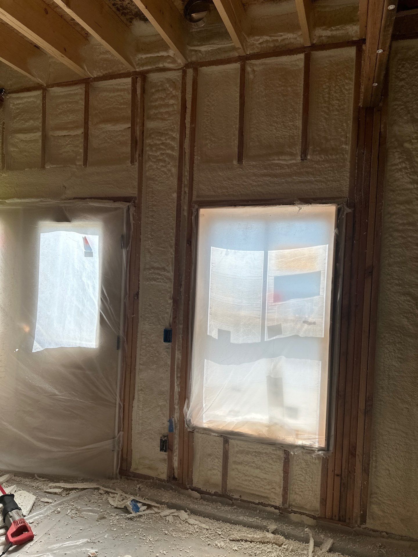 Basement Exterior Walls using Closed Cell Spray Foam by NYS Foam & Energy
