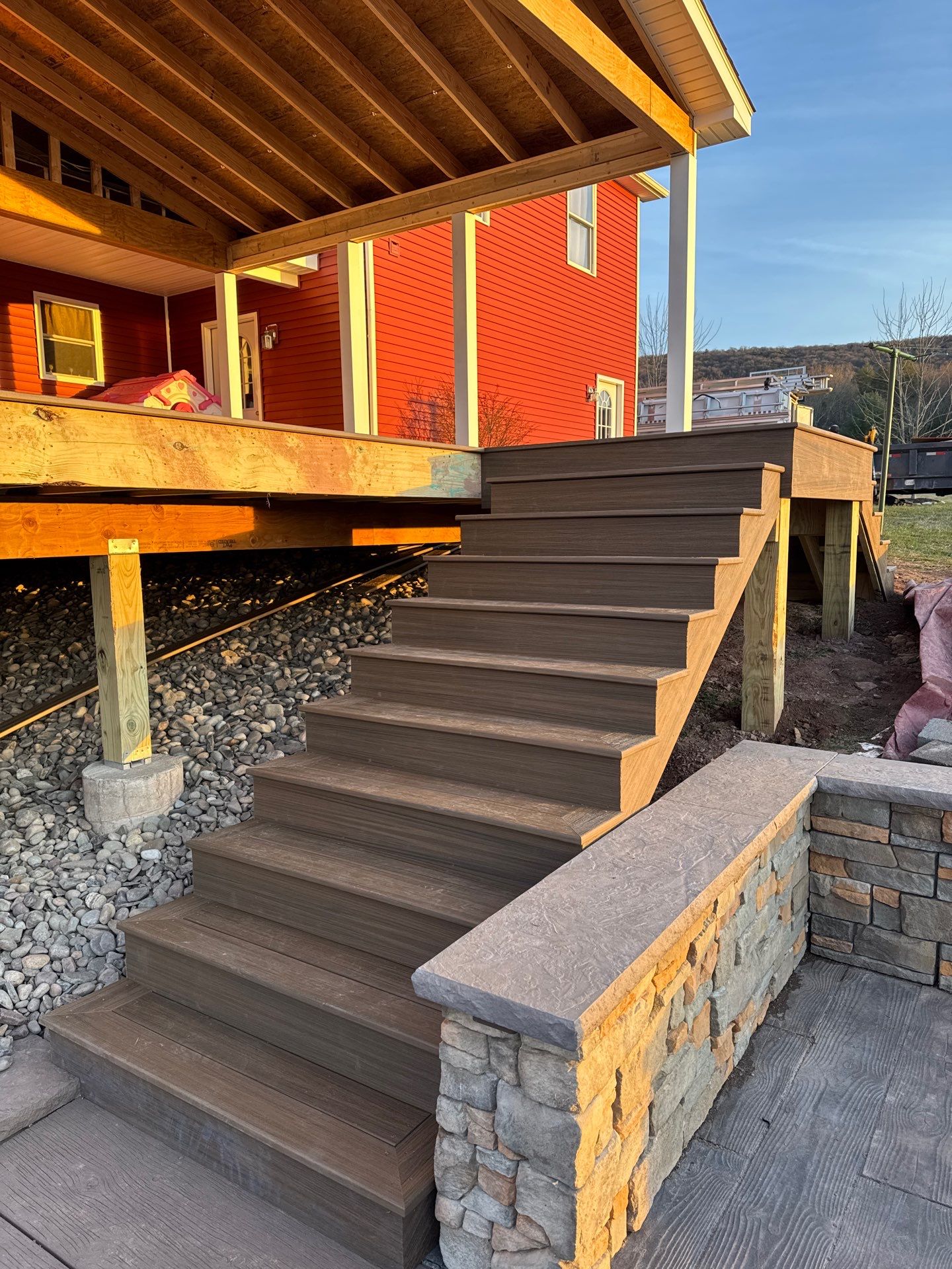 Covered Deck Addition With Custom Gable Roof in Tower City by Esh Builders