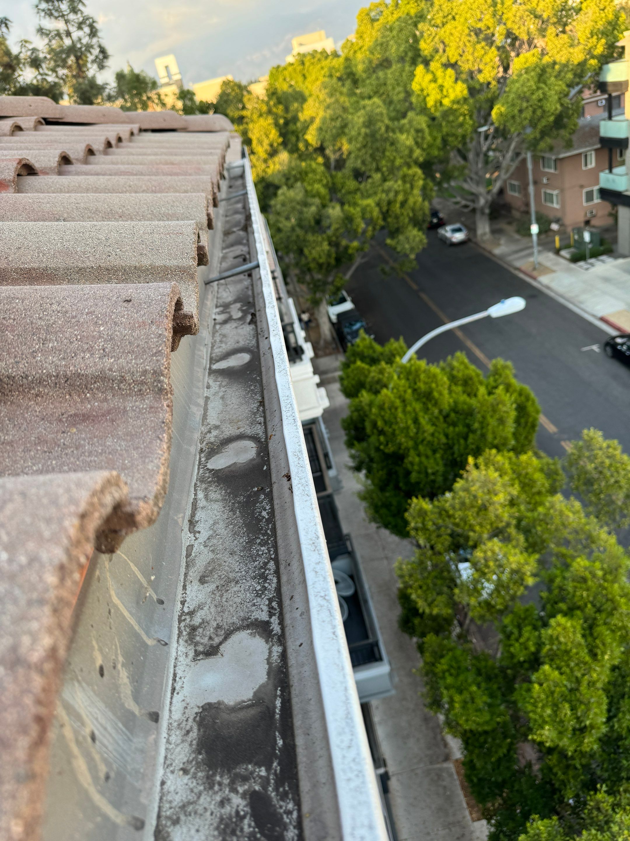 HOA gutter cleaning after photo.