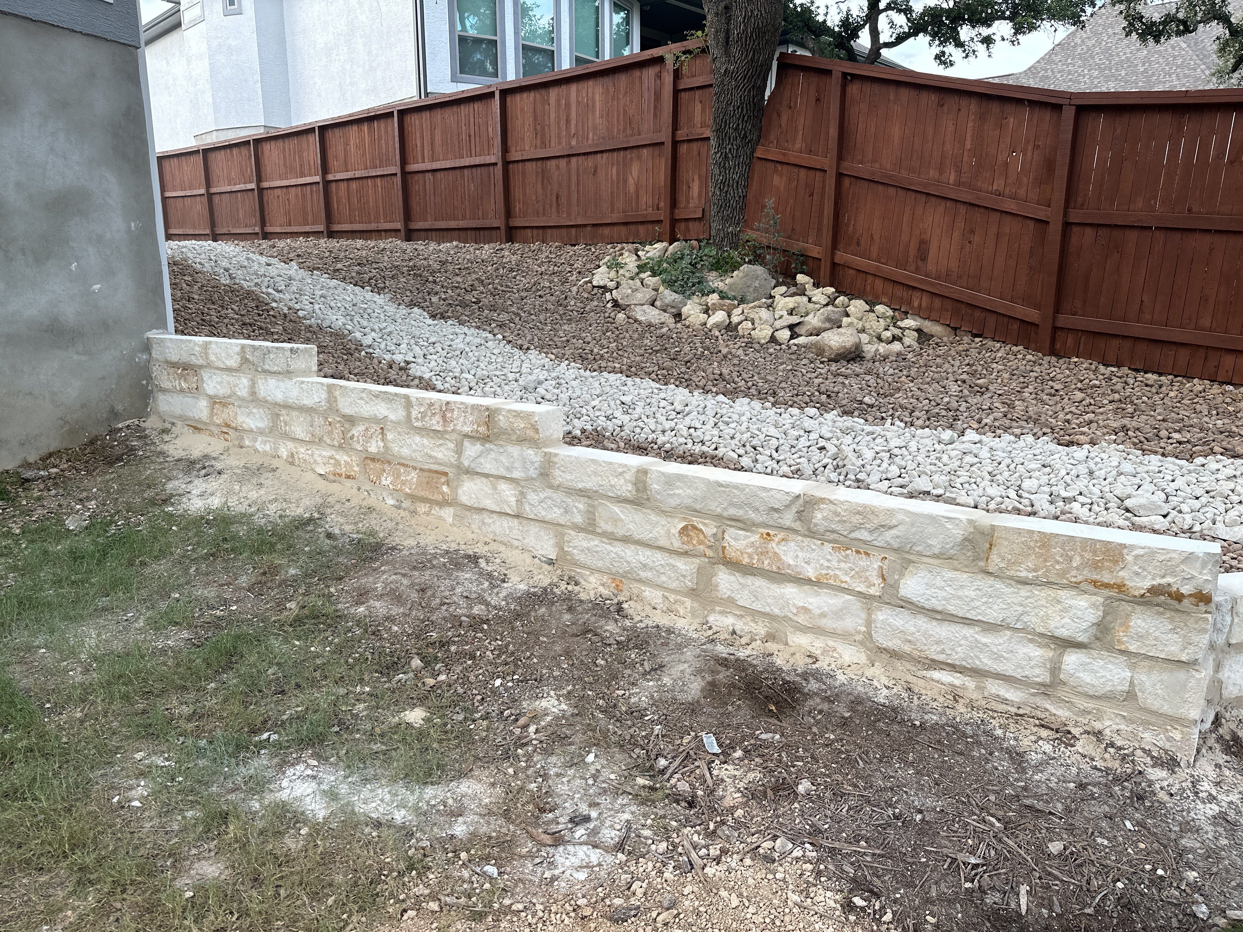 Dry Creek and Landscape Wall by Singer Services
