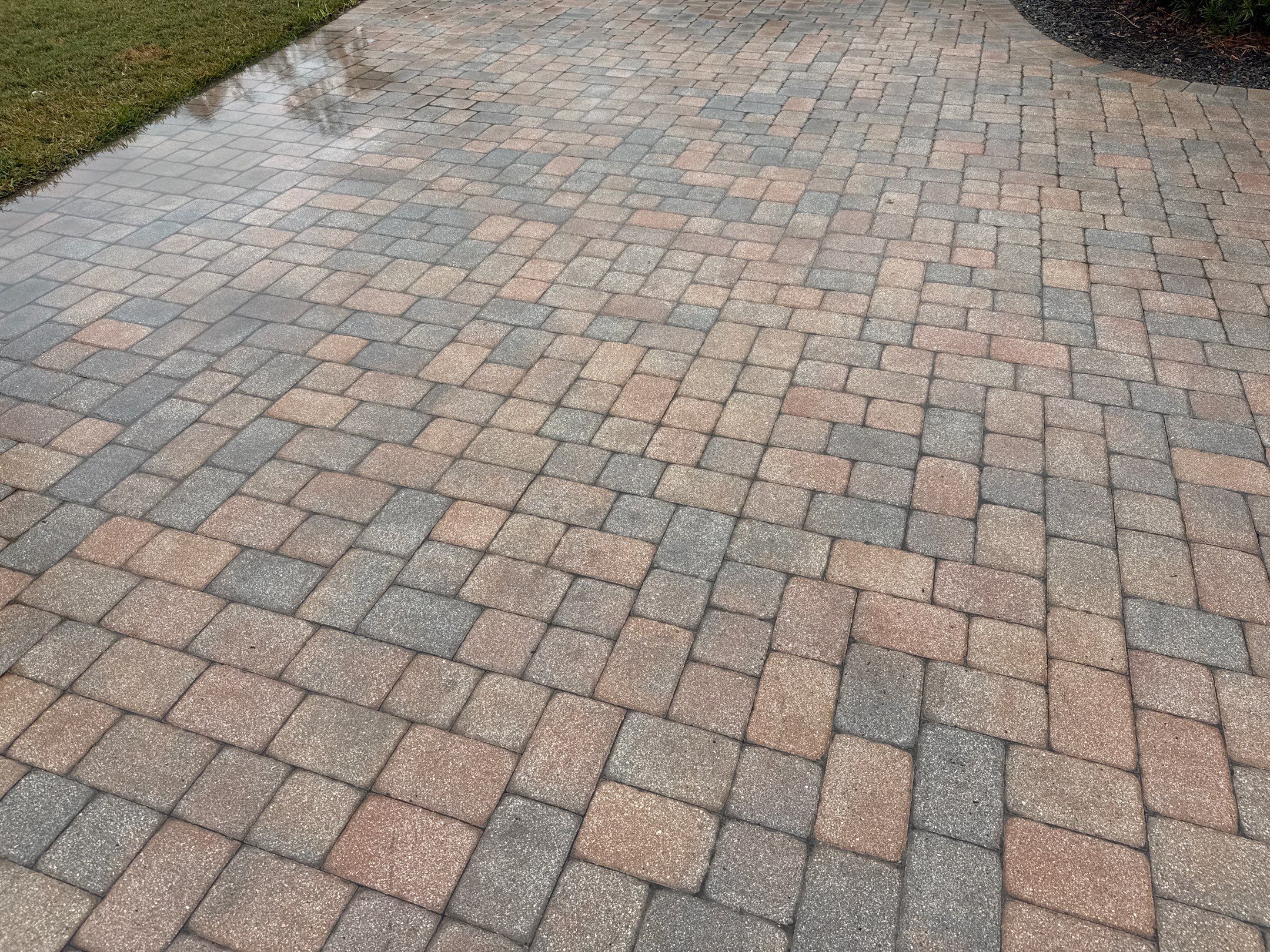 Oil & Tar Removal from Paver Driveway & Entryway by Sunshine AquaWash