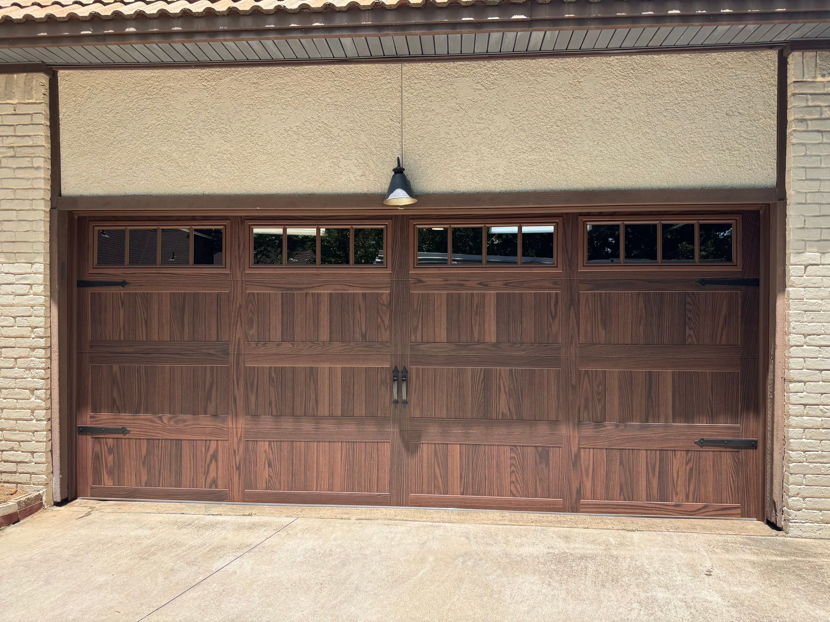 Carriage Style Woodtones Garage Door and LiftMaster Installation in Trophy Club by Meadows Garage Doors
