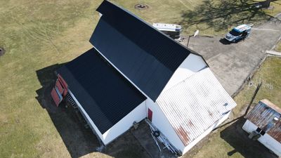 Commercial Roofing Installation using Perfromance Panel Metal - Black