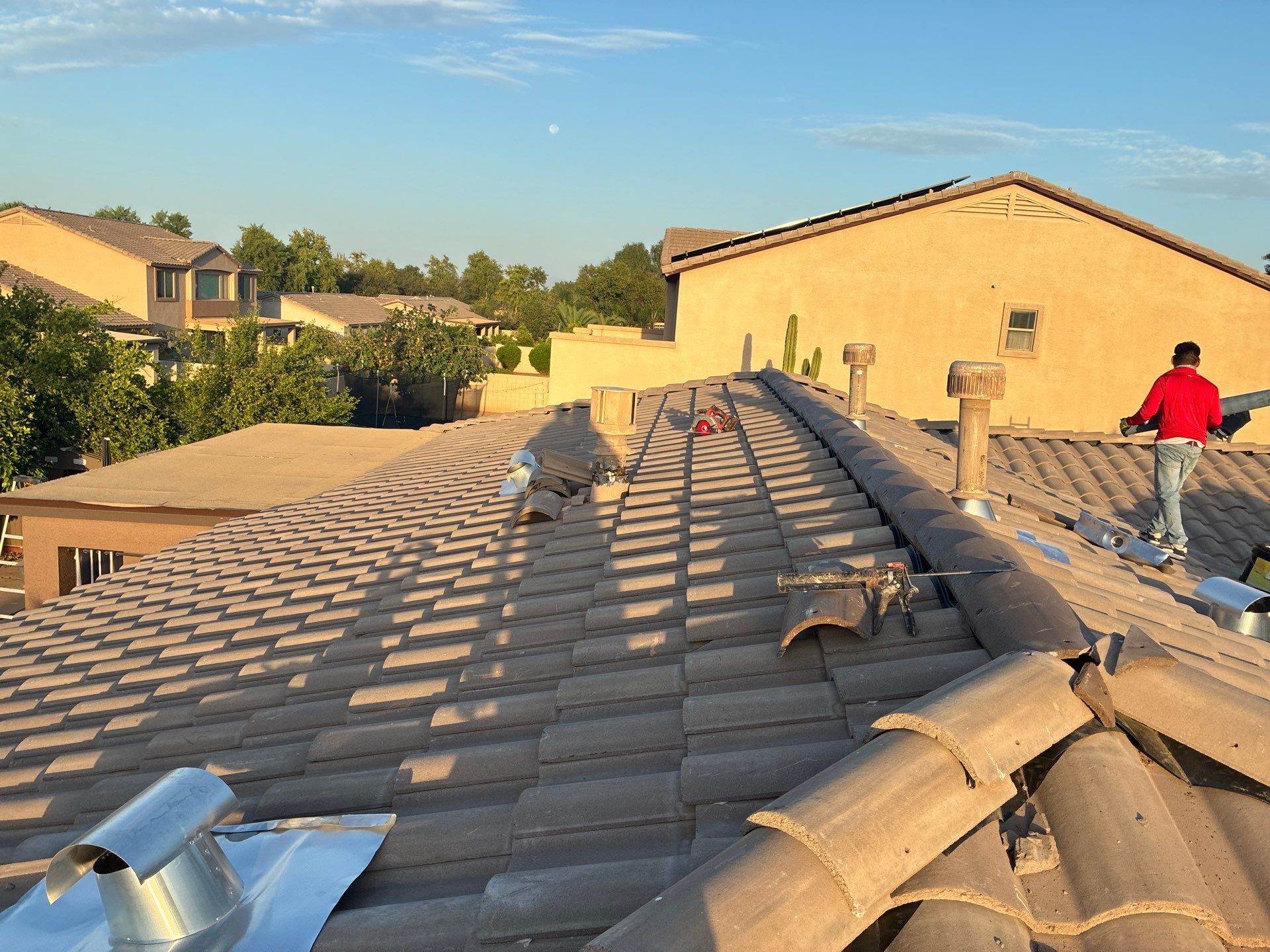 Tile Reset using Concrete Tiles in Chandler AZ by Weather-Tite Roofing