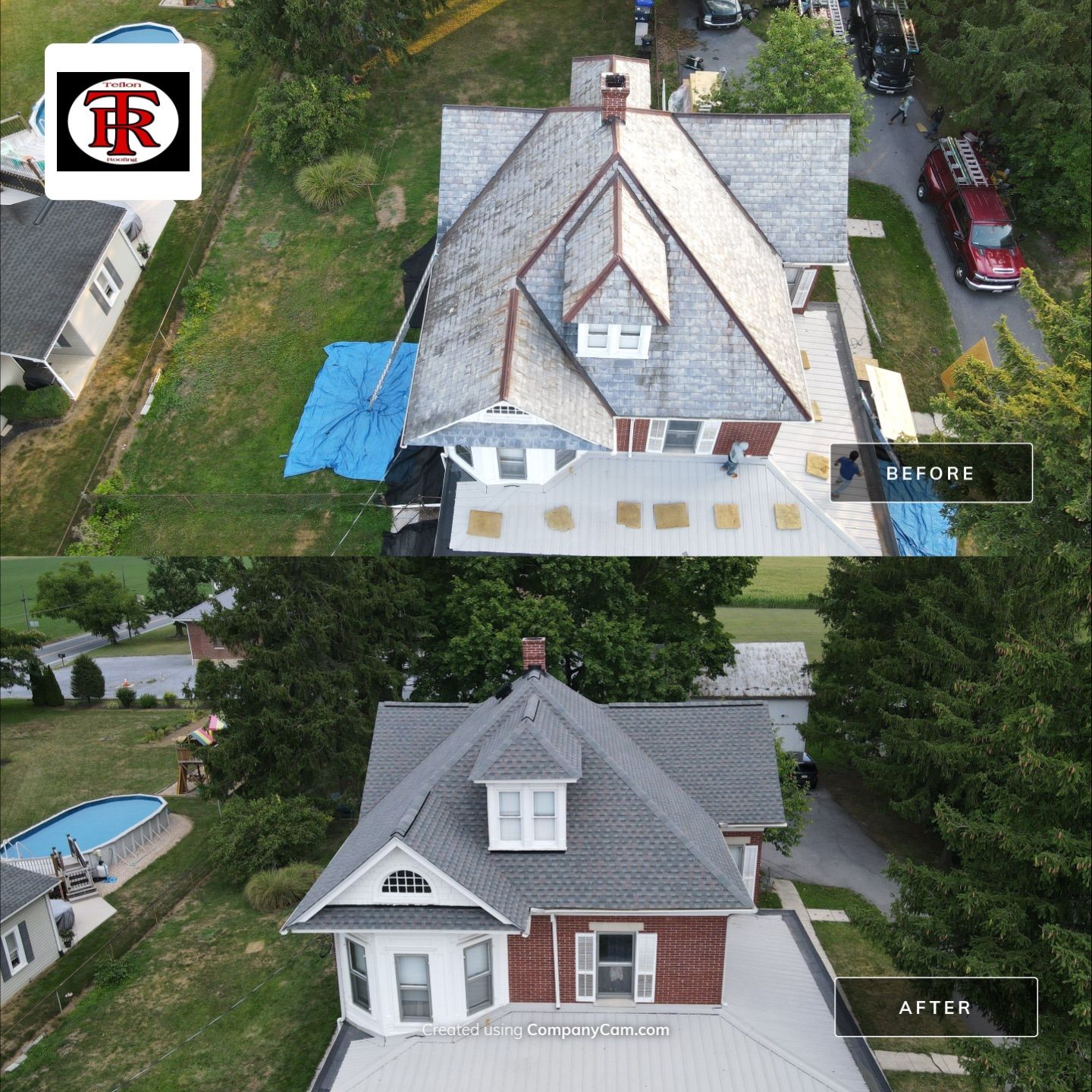 Slate Roof Removal by Teflon Roofing