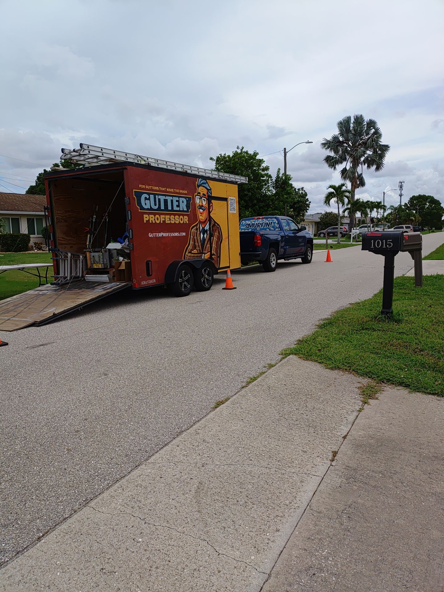 Replace gutter using White Down Spouts in Cape Coral FL by Gutter Professors