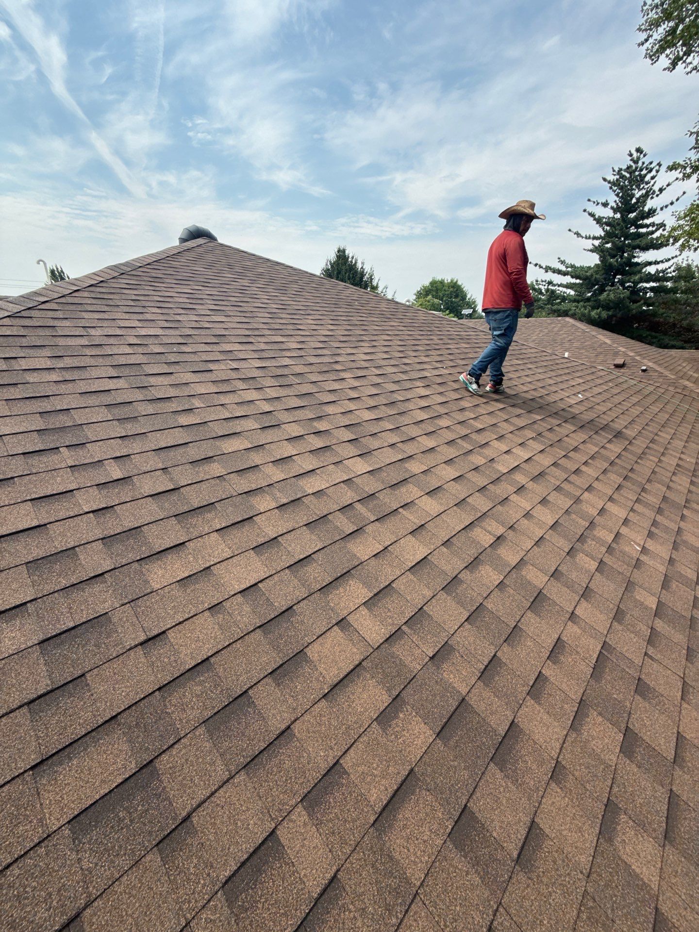 Boise Commercial Roof Replacement with Brown Architectural Shingles by Olive Roofing