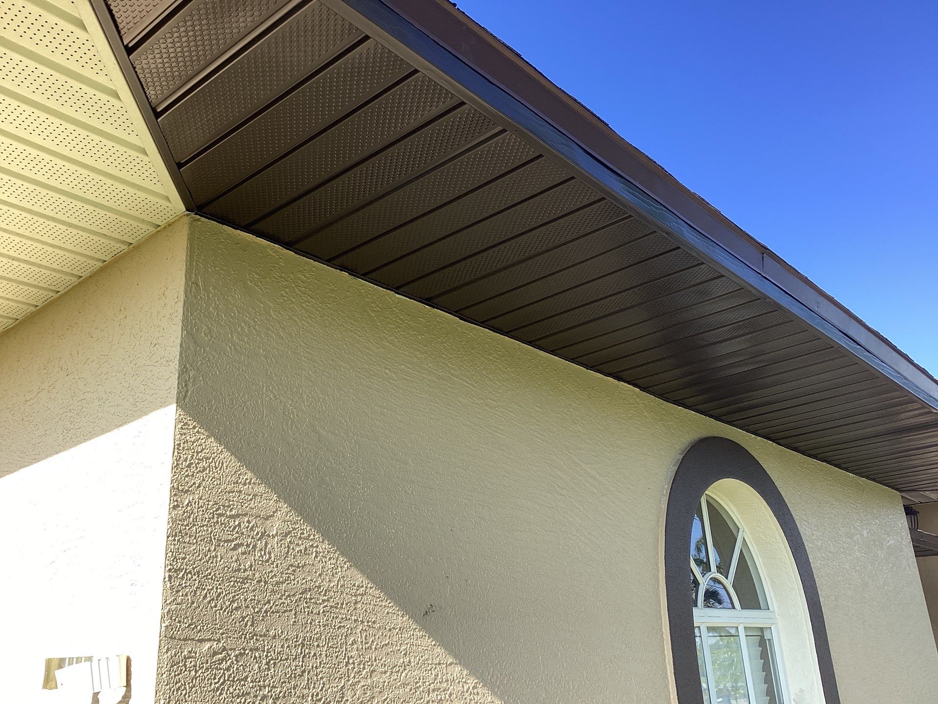 Musket Brown Gutter Installation and Soffit Fascia in Cape Coral FL by Gutter Professors