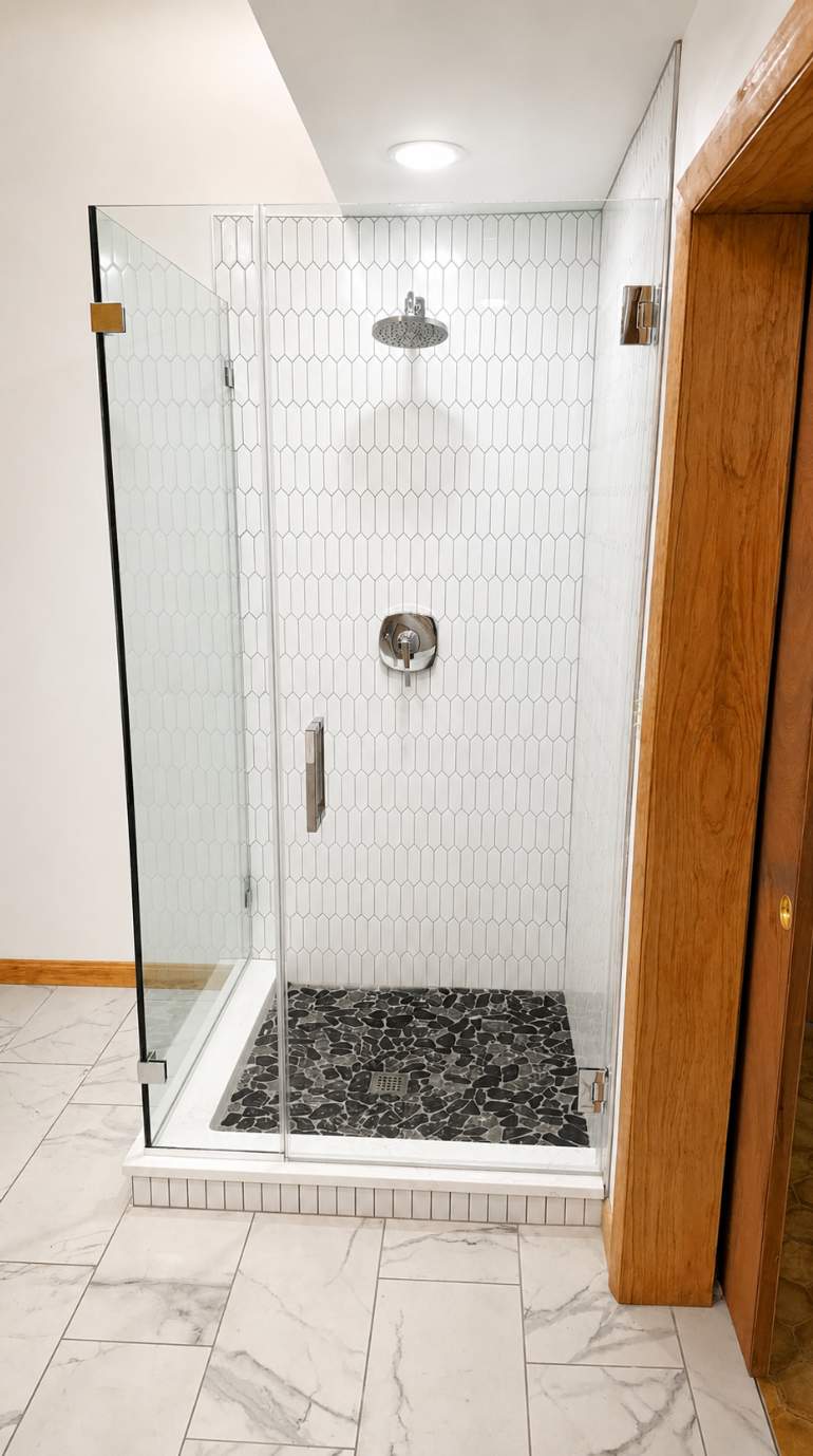 Shalom Master Bathroom Remodel by Integrity Tile and Home LLC