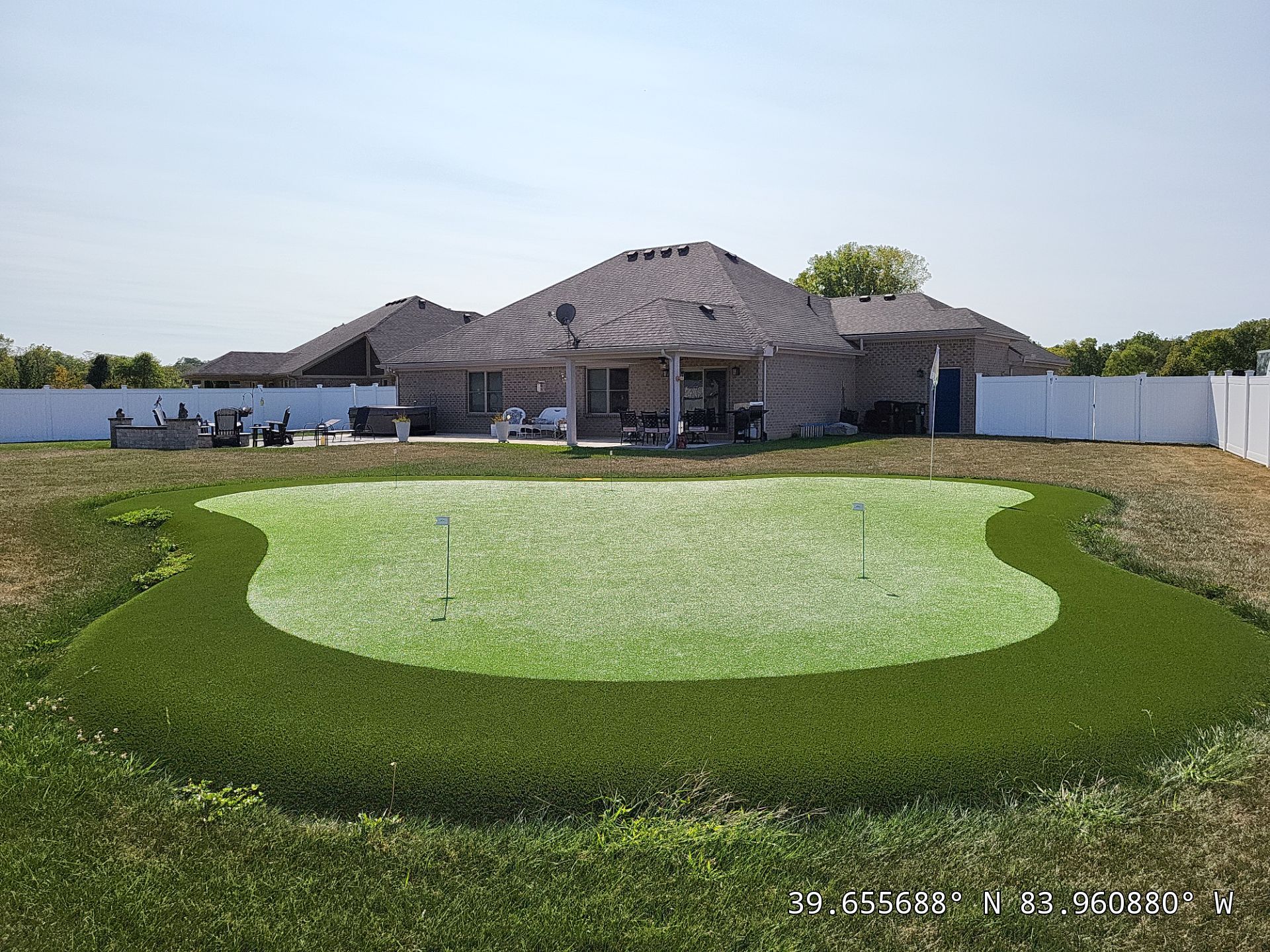 Custom Residential Synthetic Putting Green Installation in Xenia, Ohio by Southwest Greens Midwest