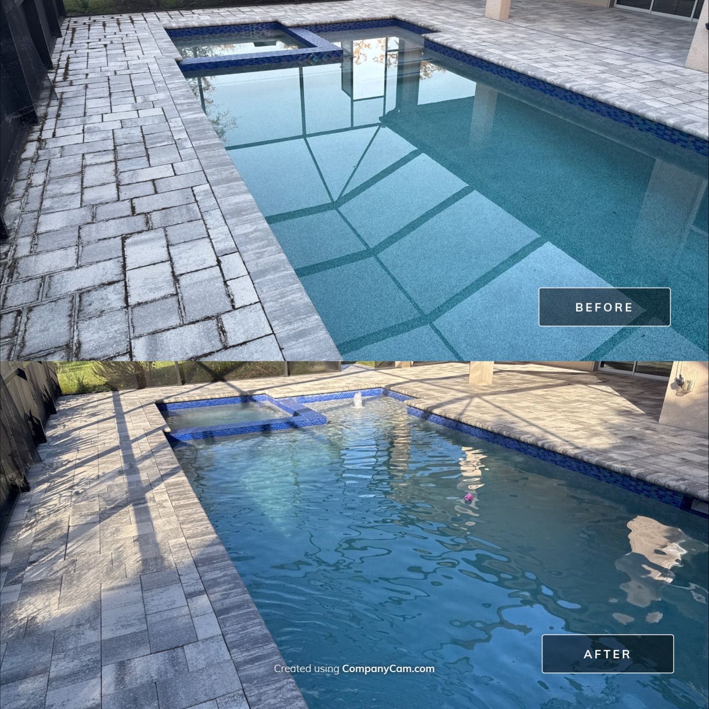 Paver Pool Deck Cleaning in Ellenton, FL by Sunshine AquaWash