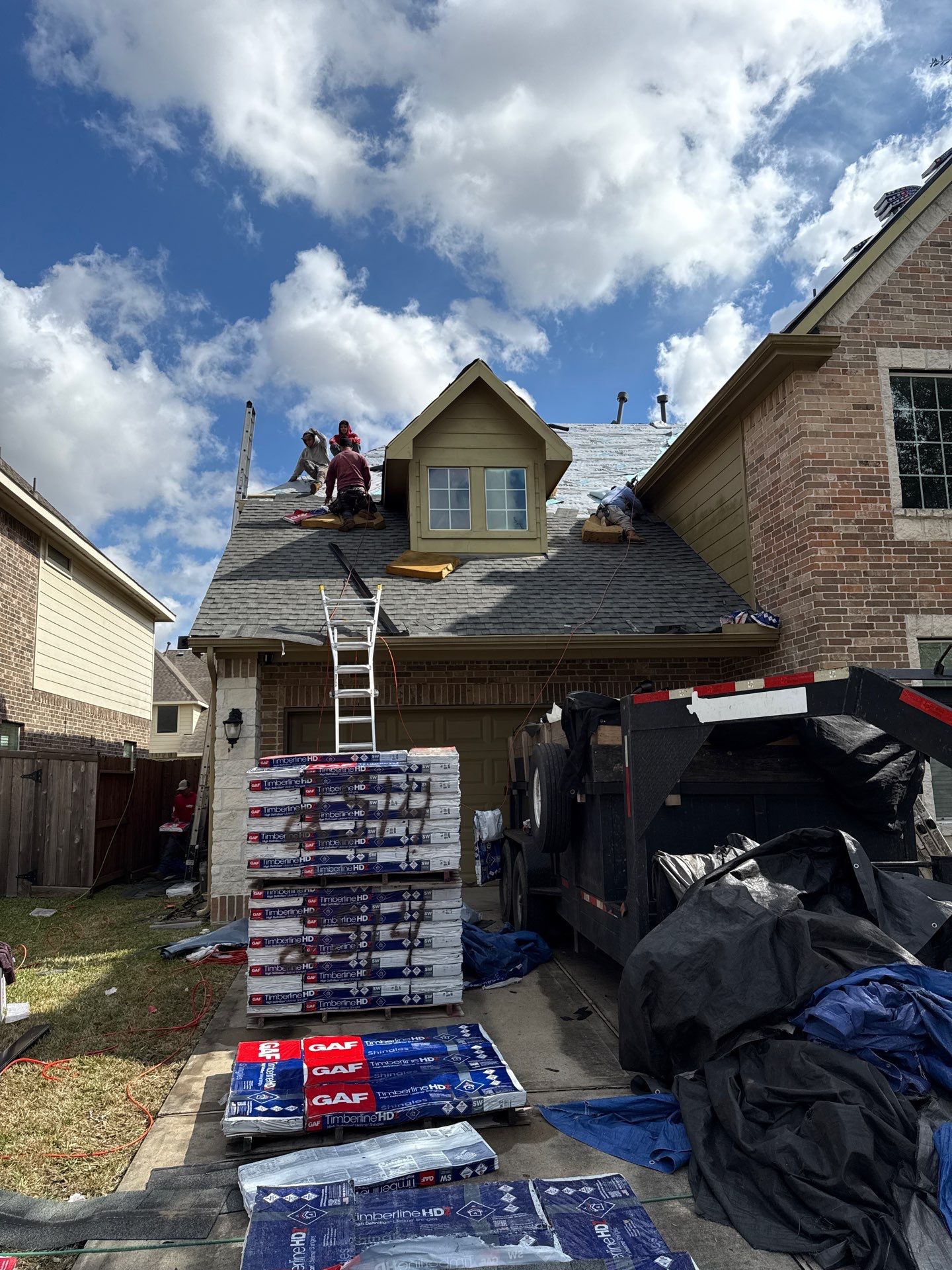 Residential Roof Replacement using GAF HDZ - Charcoal shingles by Elite Roofing LLC
