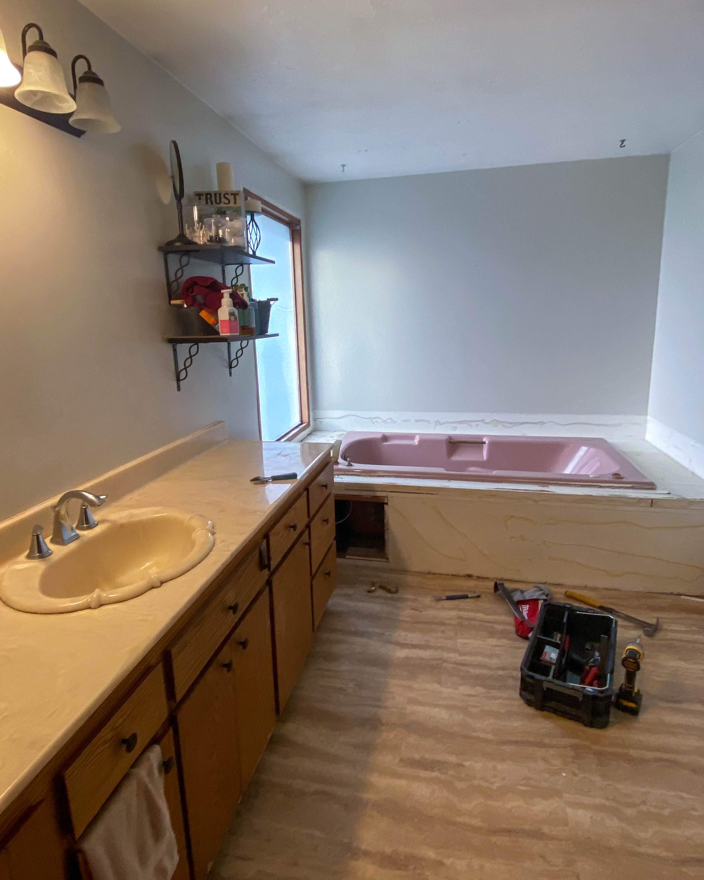 Bathroom Remodel using Shower Kit by Villegas Remodeling, LLC