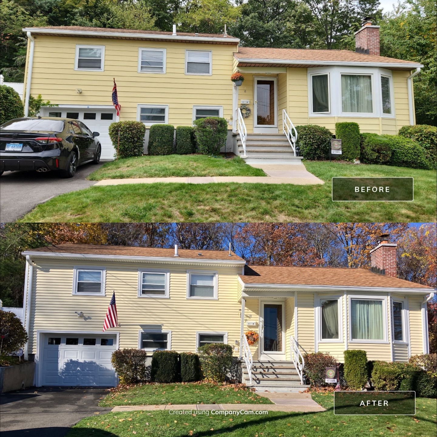 Refreshed Vinyl Siding with Cert Monogram D/4 x 12'6" clapboard, Heritage Cream by DiGiorgi Roofing and Siding Inc