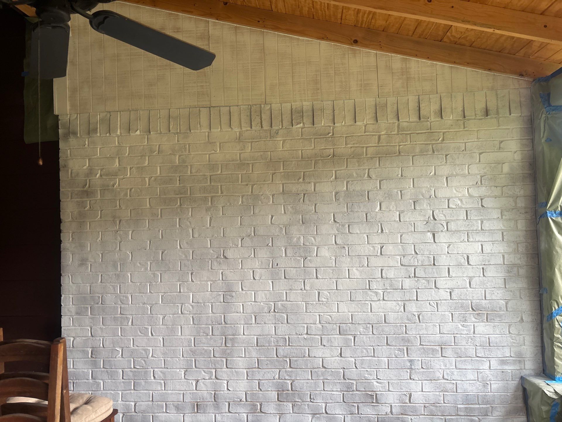 Project in TylerExterior Painting in Tyler, TX | White Brick Home, Varnished Fence & Shed Painting by Quality Coats Painting