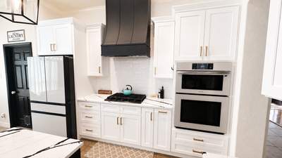 Stone Oak Kitchen Remodel | Modern Black & White Kitchen Transformation
