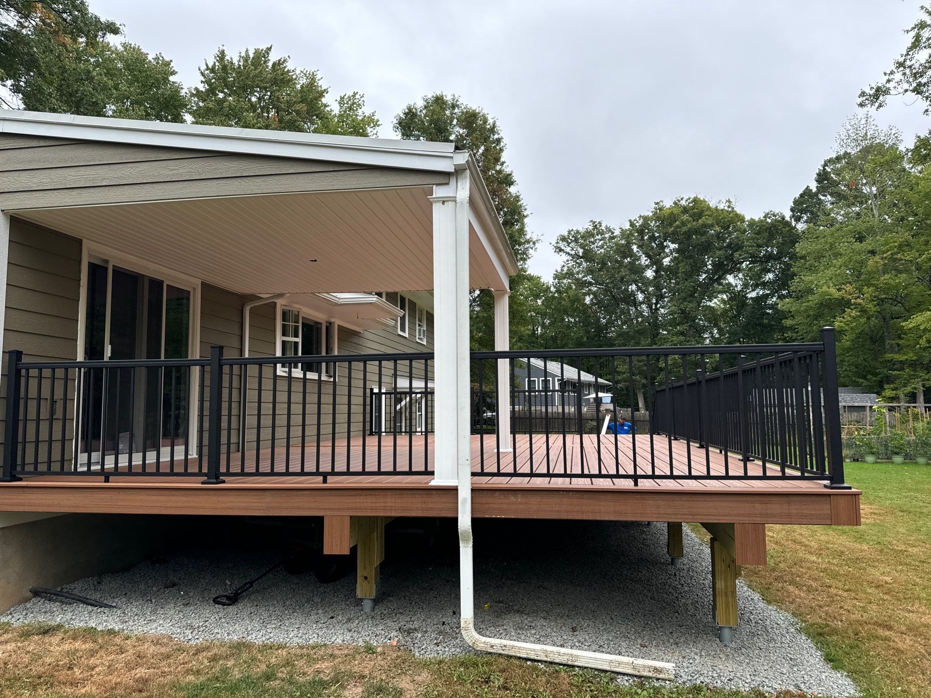 New Deck using Trex Tiki Torch  by deck guardian