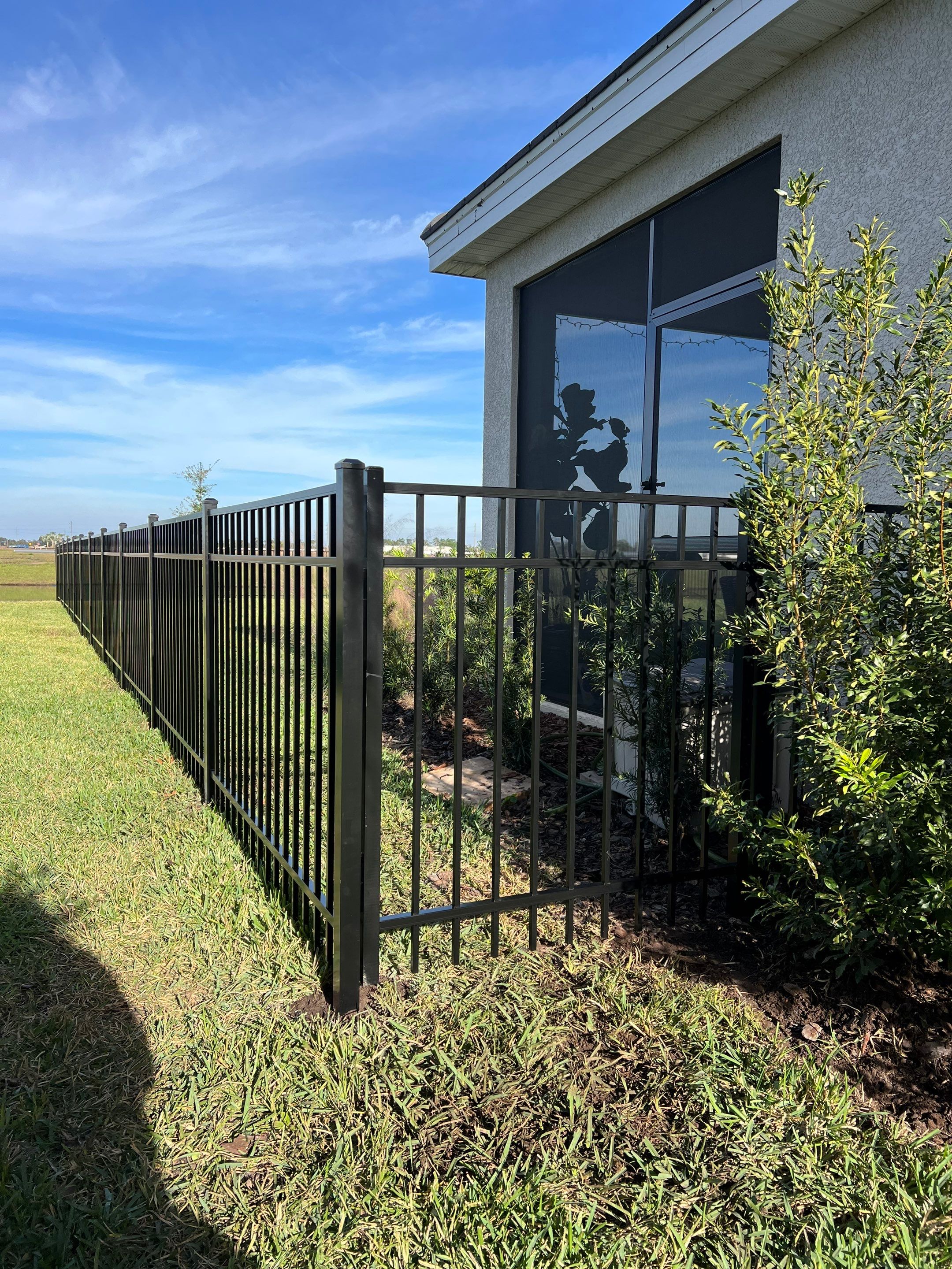 Aluminum Fence Installation using Black 3 Rail Aluminum Fence by Asap fence and gates, LLC