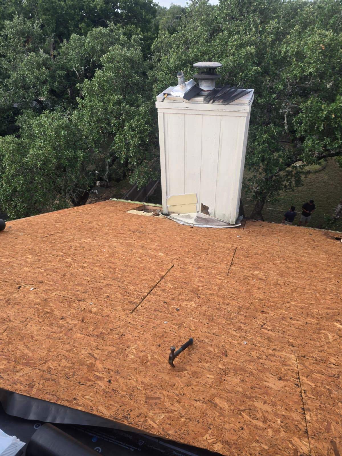 Residential Roofing Replacement and Chimney Flashing Repair in Austin by Caliber Restoration LLC