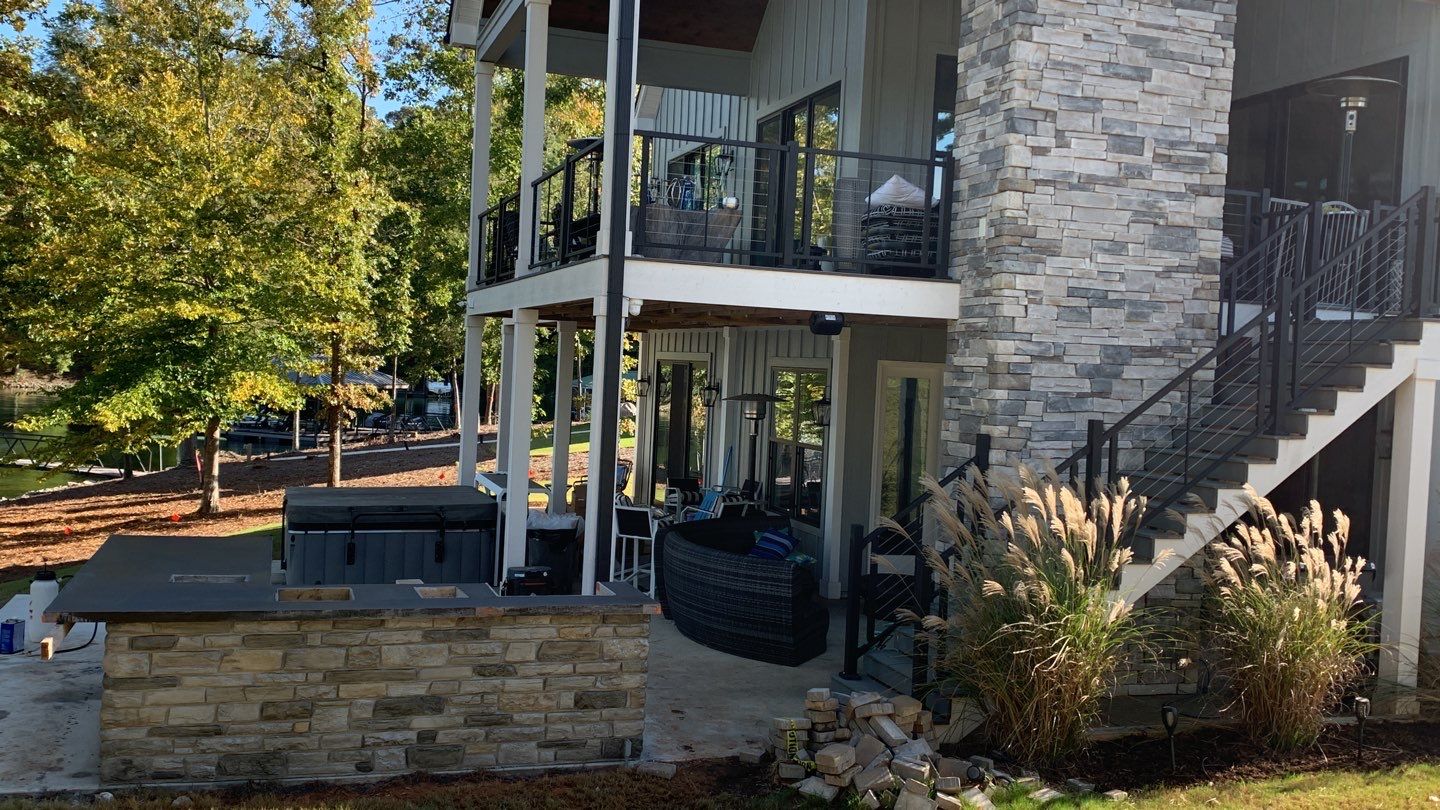 Outdoor Kitchen on Lake Keowee by Xtreme Concrete Services
